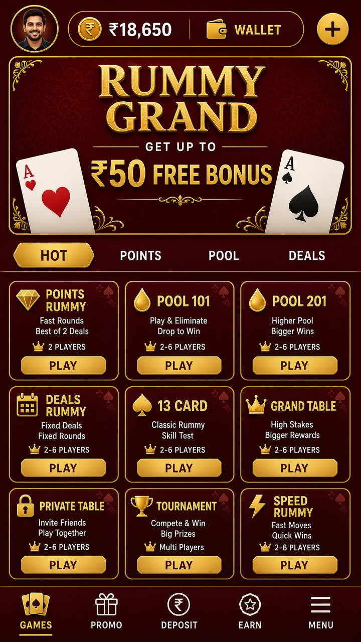 Rummy Grand app screenshot 2