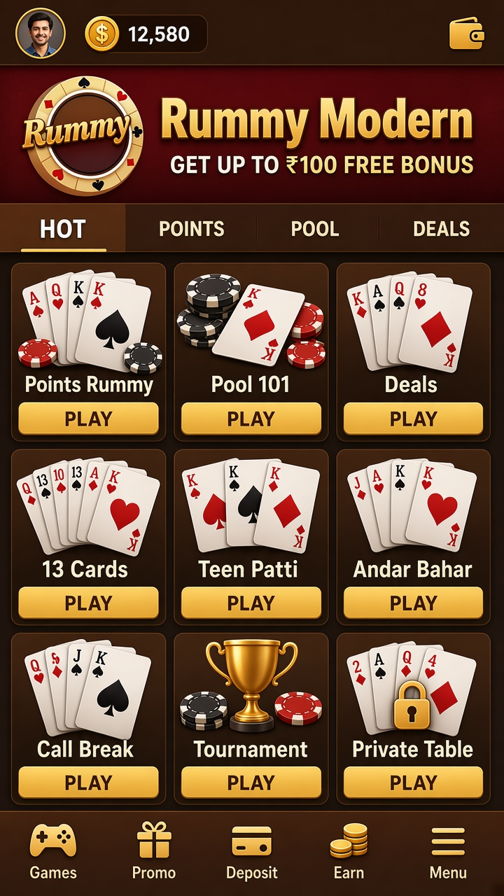 Rummy Modern app screenshot 2