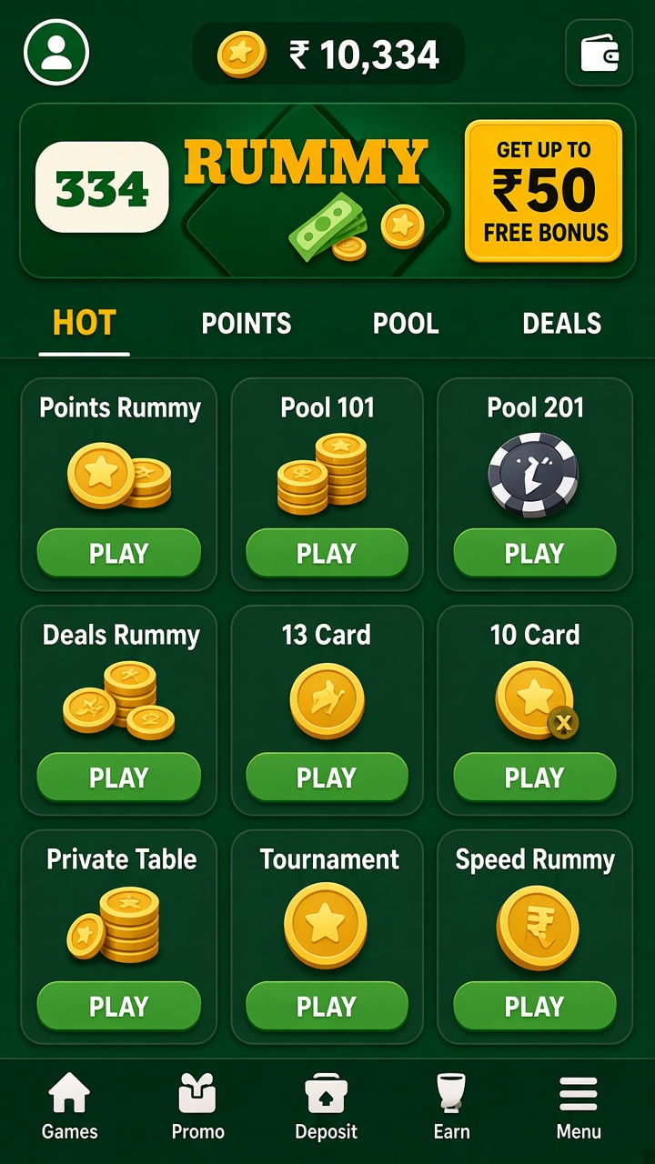 334 Rummy app screenshot 2