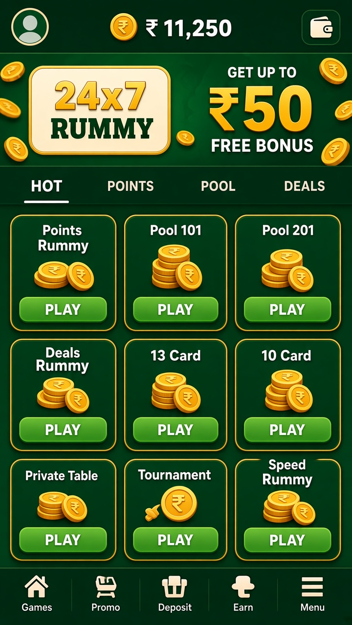 24x7 Rummy app screenshot 2